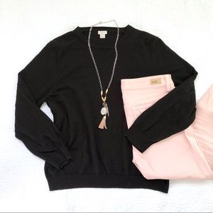 J. Crew black crew neck sweater
